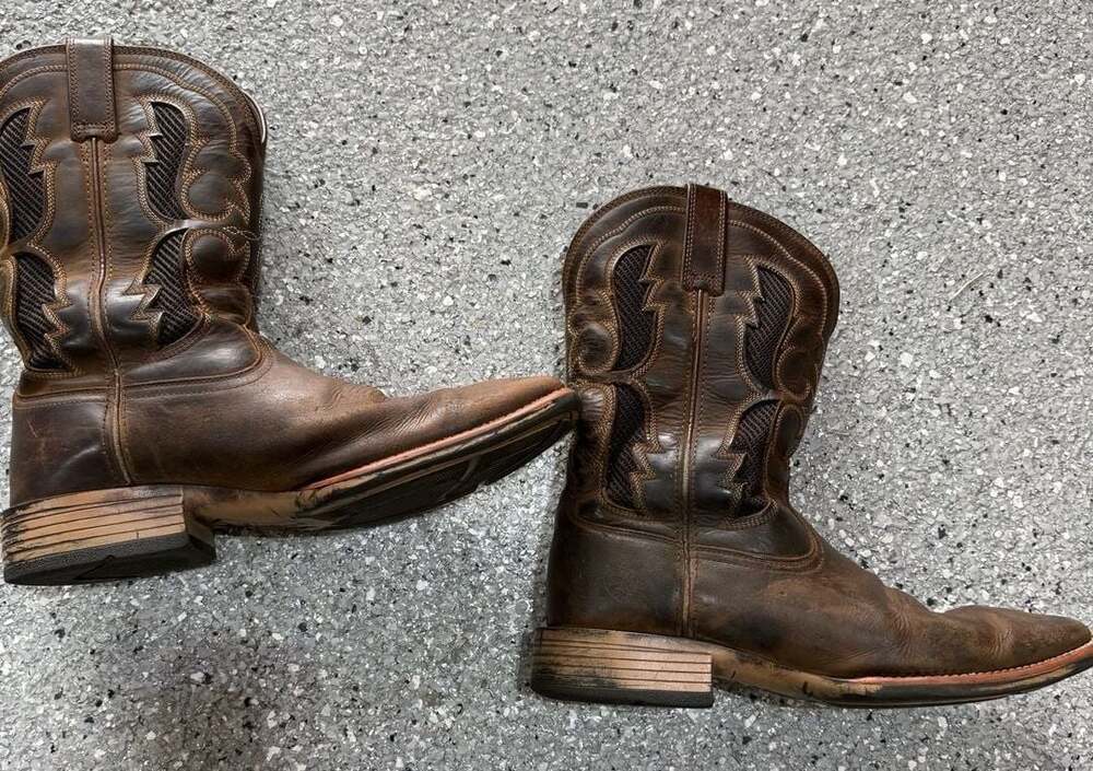Ariat Men's Brown Leather Square Toe Western Boots Size 12D